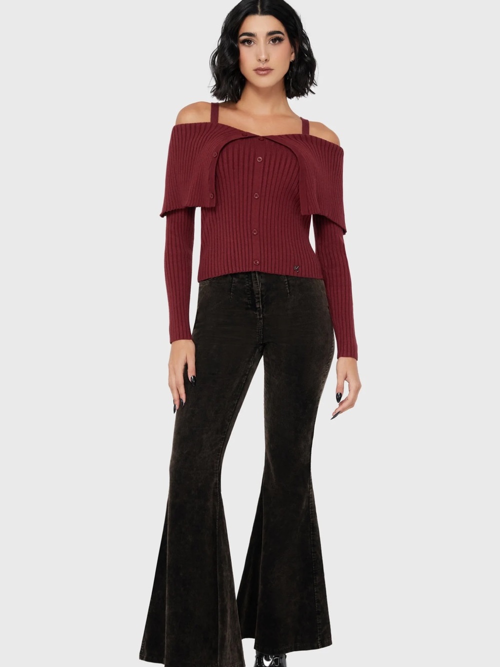 KILLSTAR DUSK EMPRESS KNIT TOP - RED